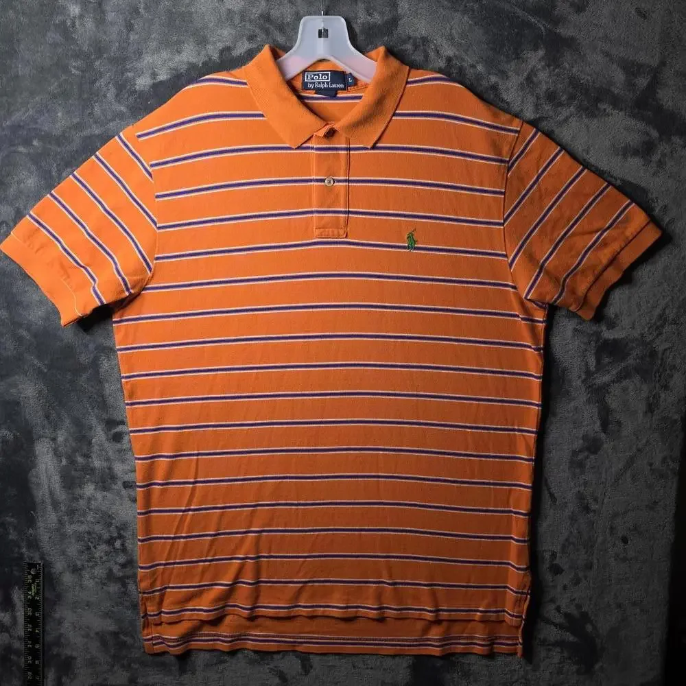 Polo Ralph Lauren Vtg Striped Mens Polo Sz Large